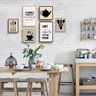 CONJUNTO KIT 6 QUADROS DECORATIVOS COZINHA CAFÉ BEGE E MARROM - 1