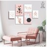 CONJUNTO KIT 6 QUADROS DECORATIVOS ROSE GOLD BRANCO SALA QUARTO - 1