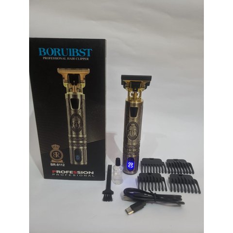 Máquina Cortar Aparador Cabelo e Barba Eletrico - Br-8112 - Profissional - Carga Rapida Tipo C