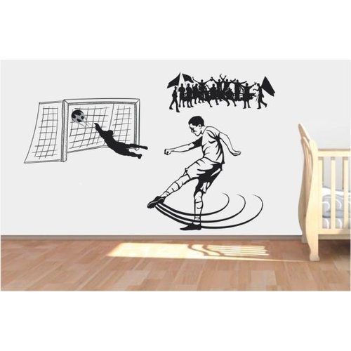 Adesivo de parede jogador de futebol de futebol quarto de menino