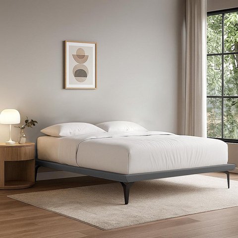 Estrutura para Cama Japonesa Toquio Casal Linho Cinza - Concept Estofados