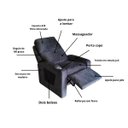 Ver imagem 3 de Poltrona Papai com Porta Copo Reclinável Massageador Veludo:bege
