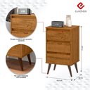Ver imagem 6 de Mesa de Cabeceira Retrô Wood 3 Gavetas Freijó – EJ Móveis