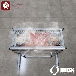 Churrasqueira Inox Simples de Quintal - Modelo 04 - Inox 430 - 60x28x80 Cm - 7