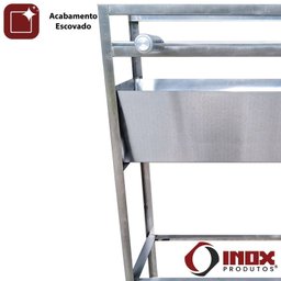 Churrasqueira Inox Simples de Quintal - Modelo 04 - Inox 430 - 60x28x80 Cm - 6