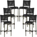 Ver imagem 1 de 6 Banquetas Haiti em Corda Náutica Alumínio Balcão Edícula Cozinha Trama Original