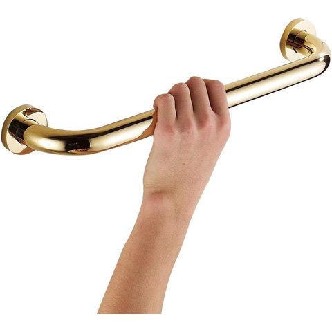 Barra de Apoio Idosos e Deficientes 30cm Latao Dourado