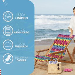 Toalha de Praia Aveludada Para Cadeira Banho Seca rápido:Jericoacoara - 2