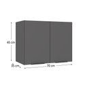 Ver imagem 4 de Kit Cozinha Compacta Modulada 2 Peças Balcão Cooktop e Armário Aéreo 2 Portas Yescasa Cinza/Grafite