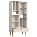 Ver imagem 6 de Mesa Escrivaninha e Estante Livreiro Pé Madeira Luara Off White A10 - Mpozenato