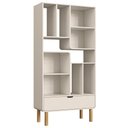 Ver imagem 5 de Mesa Escrivaninha e Estante Livreiro Pé Madeira Luara Off White A10 - Mpozenato