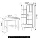 Ver imagem 4 de Mesa Escrivaninha e Estante Livreiro Pé Madeira Luara Off White A10 - Mpozenato