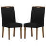 Cadeira para Mesa de Jantar Sarah Kit 2 Peças Amêndoa Veludo Preto – New Ceval - 1