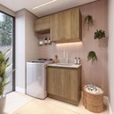 Ver imagem 1 de Lavanderia Modulada Kappesberg Celeste 3 Peças Nogueira 140cm
