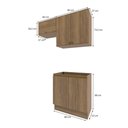 Ver imagem 2 de Lavanderia Modulada Kappesberg Celeste 3 Peças Nogueira 140cm
