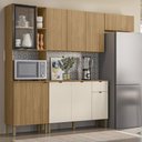 Ver imagem 1 de Armário de Cozinha Completa Mdf 9 Portas Kyoto Plus - Freijó/freijó/soft