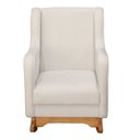 Ver imagem 2 de Poltrona de Amamentação e Descanso Áquilla com Base Balanço e Puff Bouclé Off White - Abmaza