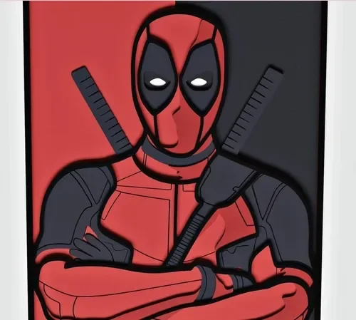 Painel decorativo DeadPool camadas mdf 44cm - 3