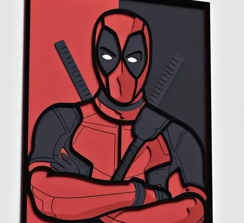 Painel decorativo DeadPool camadas mdf 44cm - 2