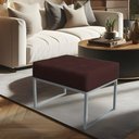 Ver imagem 2 de Puff Lisa Suede Marsala Base Metálica Industrial Prata - Pallazio