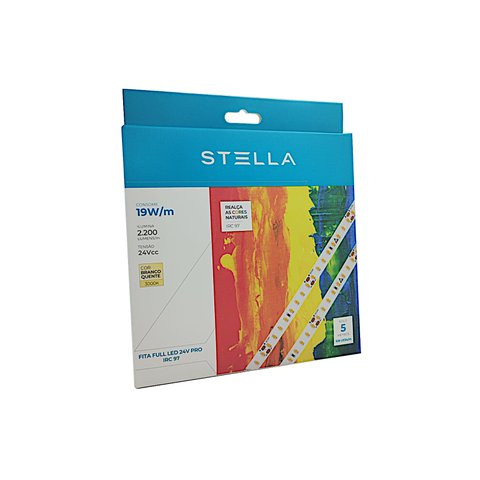 Fita Full Led 24V Pro 19W/m IRC97 5MT - 3000k STELLA STL21836/30