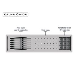 Escorredor Calha Úmida Kitchen 3 Módulos - 3