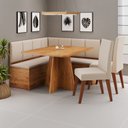 Ver imagem 1 de Conjunto Canto Alemão com Baú Mesa 120x77,5cm Tampo sem Vidro com 2 Cadeiras Milão Bronze/Mel