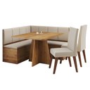 Ver imagem 2 de Conjunto Canto Alemão com Baú Mesa 120x77,5cm Tampo sem Vidro com 2 Cadeiras Milão