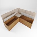 Ver imagem 6 de Conjunto Canto Alemão com Baú Mesa 120x77,5cm Tampo sem Vidro com 2 Cadeiras Milão Bronze/Mel