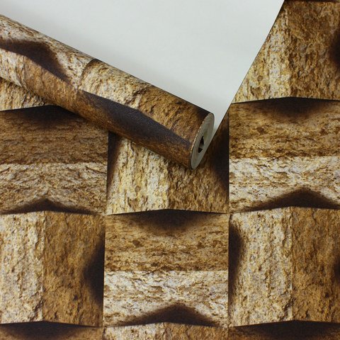Papel de Parede Madeira Marrom+ Cola Inclusa