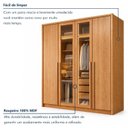 Ver mais imagens de Guarda Roupa Solteiro 4 Portas 3 Gavetas e Vidro Reflecta 164cm com LED 100% MDF Imperiale Premium