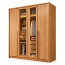 Ver imagem 2 de Guarda Roupa Solteiro 4 Portas 3 Gavetas e Vidro Reflecta 164cm com LED 100% MDF Imperiale Premium