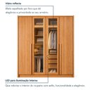 Ver imagem 6 de Guarda Roupa Solteiro 4 Portas 3 Gavetas e Vidro Reflecta 164cm com LED 100% MDF Imperiale Premium