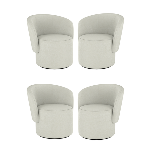 Kit 04 Poltronas Orgânicas para Sala Blouclê - Balaqui Decor Cor:boucle Bege