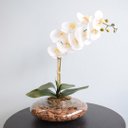 Ver imagem 3 de Arranjo de Orquídea Branca de Silicone No Vaso Vidro Transparente | Linha Permanente Formosinha