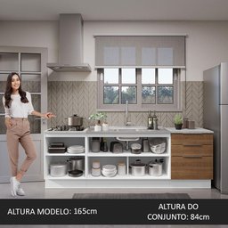 Armário de Cozinha Compacta 240cm Branco/Rustic Stella Madesa 01 - 6