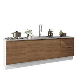 Armário de Cozinha Compacta 240cm Branco/Rustic Stella Madesa 01 - 3