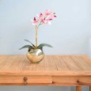 Ver imagem 1 de Arranjo de Orquídea Artificial Tigre 3D no Vaso Prateado | Linha Permanente Formosinha