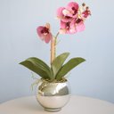 Ver imagem 3 de Arranjo de Orquídea Rosa 3D no Vaso Prateado | Linha Permanente Formosinha