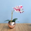 Ver imagem 1 de Arranjo de Orquídea Artificial 3D Tigre No Vaso Rose Gold | Linha Permanente Formosinha