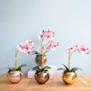 Ver imagem 4 de Arranjo de Orquídea Artificial 3D Tigre No Vaso Rose Gold | Linha Permanente Formosinha