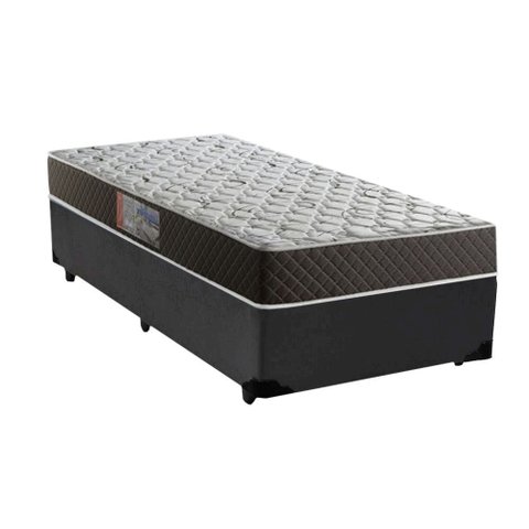 Cama Box Solteiro Colchão Mola Bonnel Belos Sonhos + Box Sintético 60x88x188:cinza