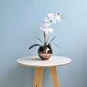 Ver imagem 5 de Arranjo de Orquídea Artificial Branca no Vaso Bronze