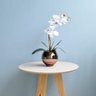 Arranjo de Orquídea Artificial Branca no Vaso Bronze - 5