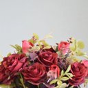 Ver imagem 5 de Flores Artificiais Arranjo de Flores Rosas Vermelhas Artificial No Vaso Bronze|Linha Permanente