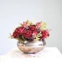 Ver imagem 3 de Flores Artificiais Arranjo de Flores Rosas Vermelhas Artificial No Vaso Bronze|Linha Permanente
