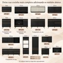 Ver imagem 7 de Kit 2 Balcões de Cozinha para Pia Área Gourmet 270cm com Rodapé Multimóveis MP3427 Preto/Dourado