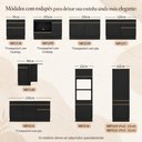 Ver mais imagens de Kit 2 Balcões de Cozinha para Pia Área Gourmet 270cm com Rodapé Multimóveis MP3427 Preto/Dourado