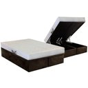 Ver imagem 1 de Cama Box Baú Casal: Colchão Ortopédico Herval D28 / Ag65 Frontier + Base Crc Suede Brown(138x188)