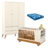Berço Multifuncional Bkids com Guarda Roupa 3 Portas Gold Off White Freijó Eco Wood e Colchão – Mati - 1
